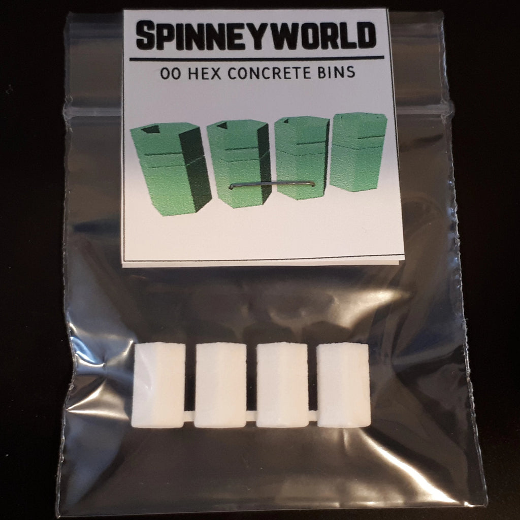 OO Hexagonal Concrete Bins 4 pack