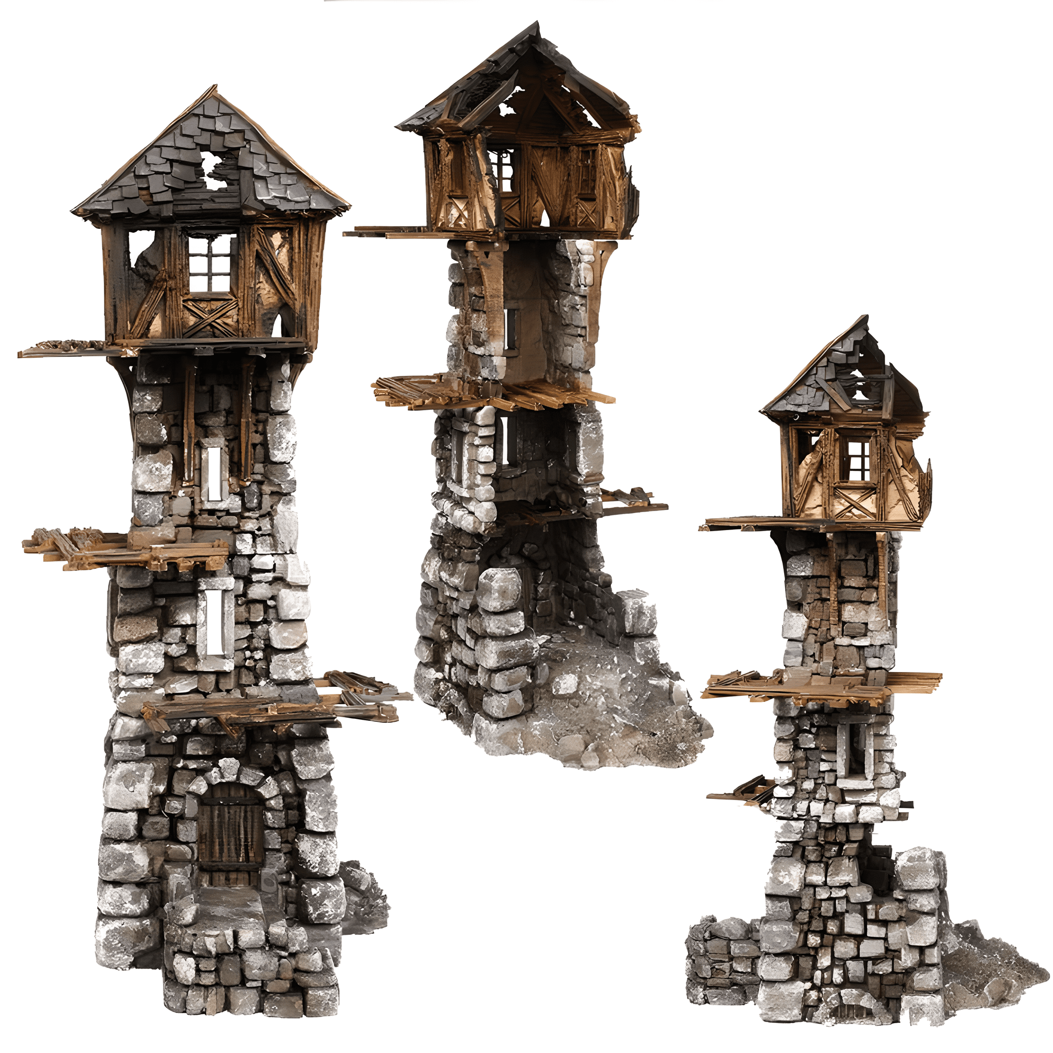 Ruined Medieval Tower - 28mm DND/Wargame/RPG Terrain