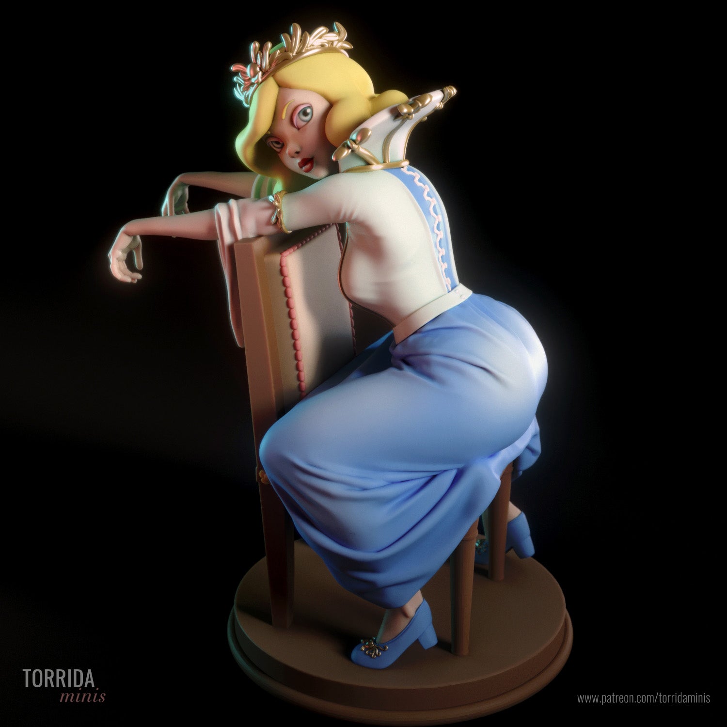 Queen Kate | Pin-Up Statue Fan Art Miniature Unpainted | Torrida Minis