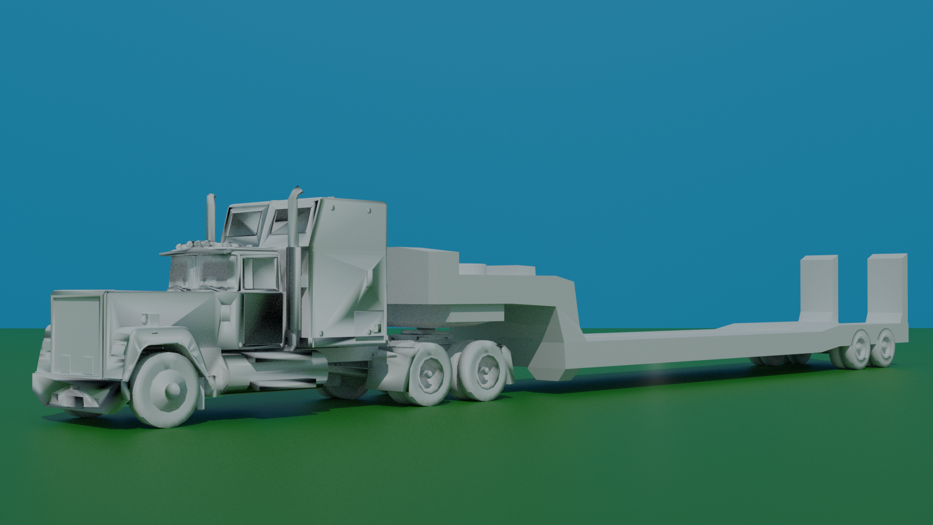 Z Gauge (1:220) 48 foot flat low loader trailer