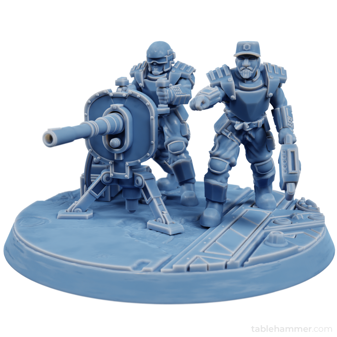 Factory Guard Heavy Cannon - human heavy weapon team (Accell Union)