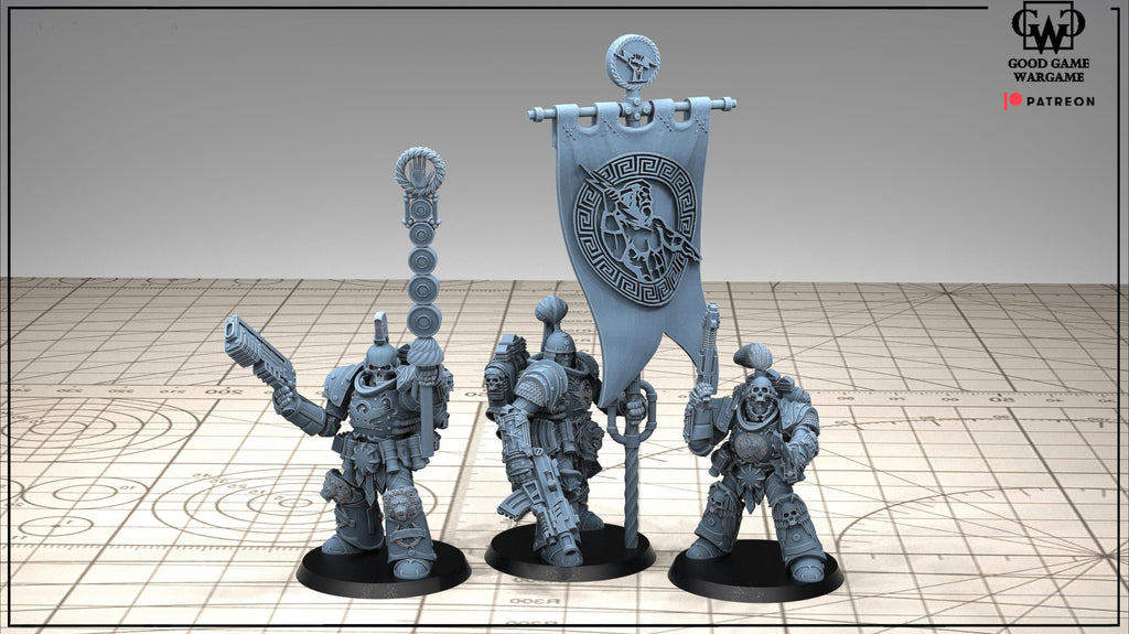 Tonantis Warrior HQ Thunder Warriors SQ Melee Unit by GGW (5 figures supplied) part built