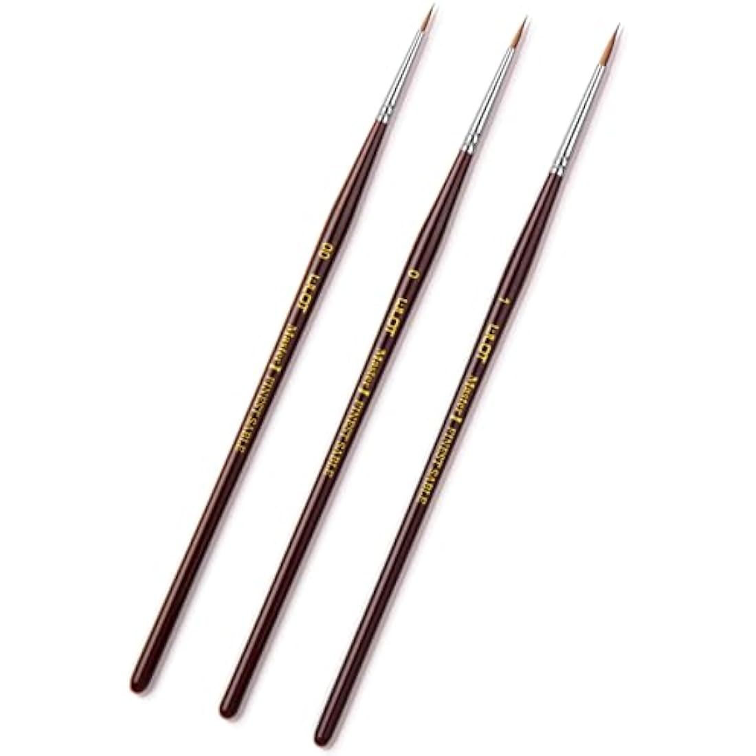 Kolinsky Sable Fine Detail Paint Brushes - 3pcs Detail Paint Brushes for Acrylic Watercor, Small Miniature Paint Brush Set Use for Warhammer,Mini Paints,Paint by Number,Figurine (00 0 1)