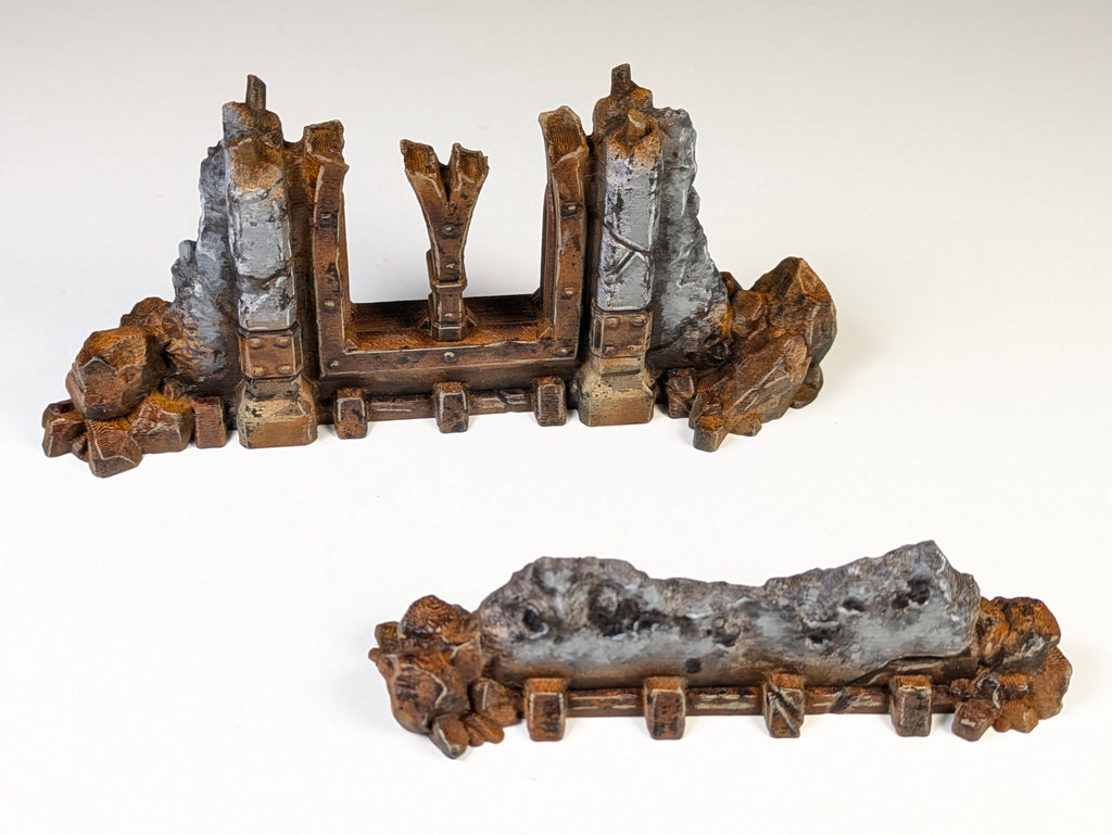 28mm Wall Ruins Terrain Scenery for DND, Warhammer, Wargames, Unpainted, 6 Pcs