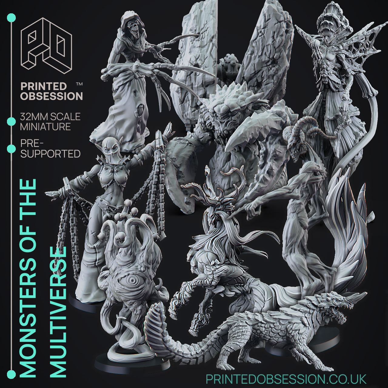 Monsters of the Multiverse Miniatures | Fantasy Miniature | Printed Obsession
