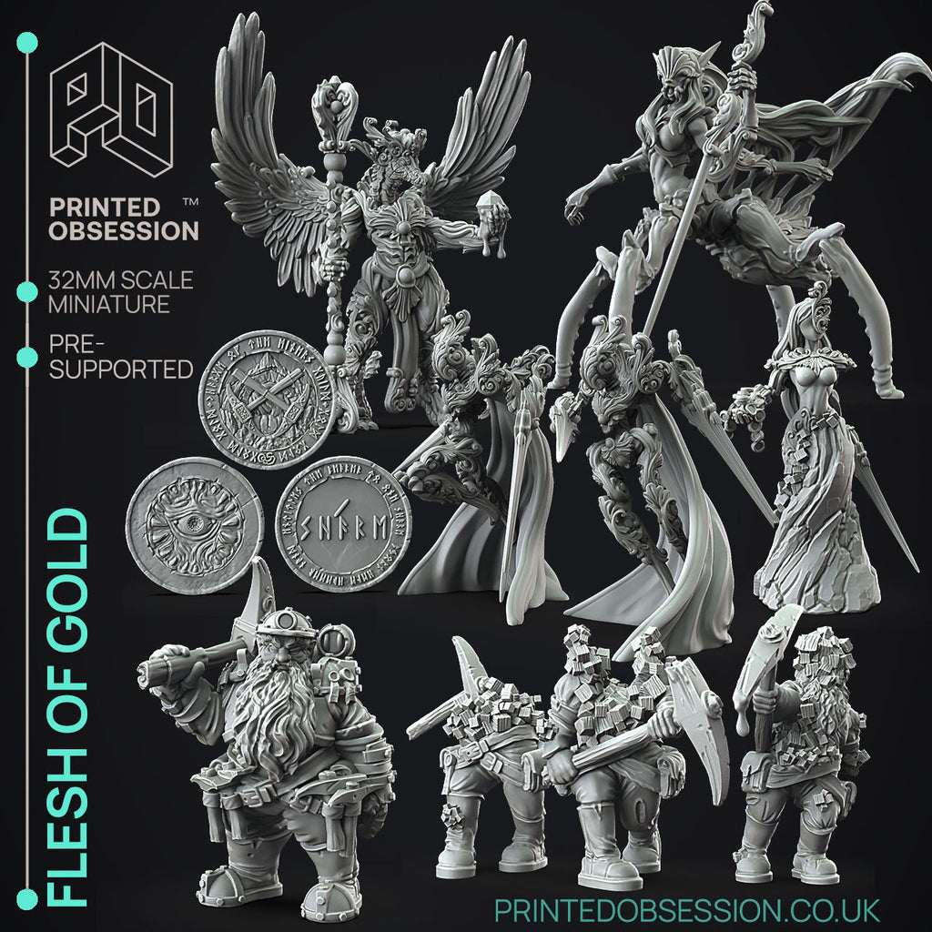 Flesh of Gold Miniatures | Fantasy Miniature | Printed Obsession