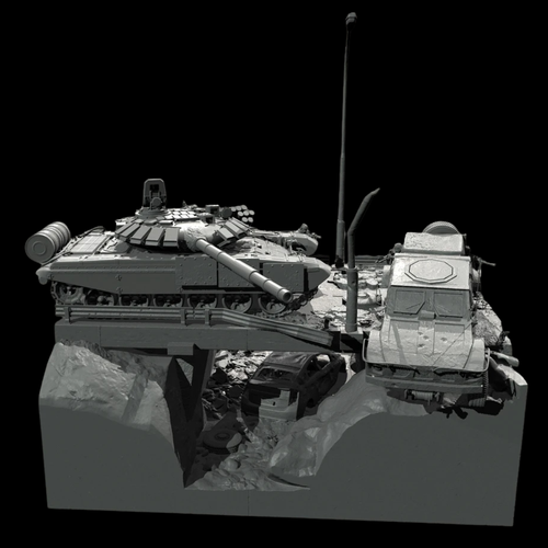 1/35 "The Battle Story of T-80" | Full scene Diorama Set