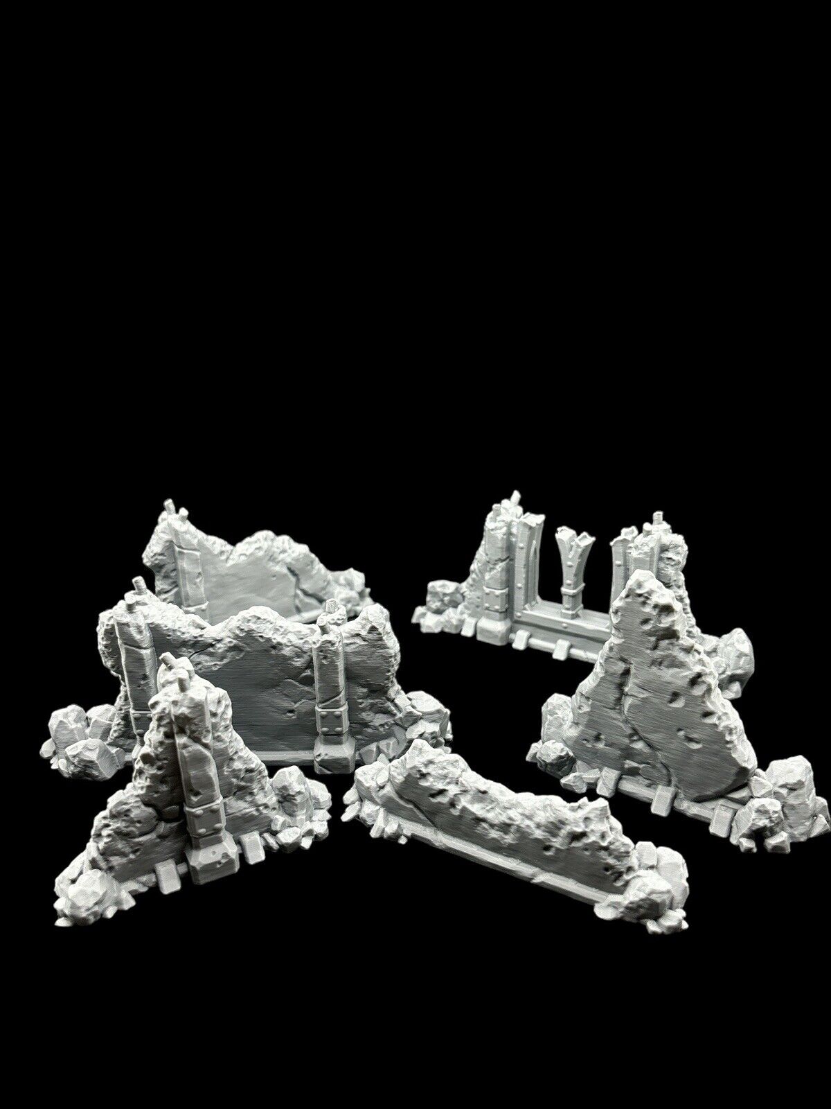 28mm Wall Ruins Terrain Scenery for DND, Warhammer, Wargames, Unpainted, 6 Pcs
