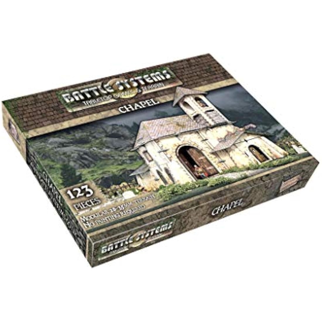 Battle Systems – Modular Fantasy Scenery – Perfect for Roleplaying and Wargames - Multi Level Tabletop Terrain for 28mm Miniatures – Colour Printed Model Diorama – DnD (Chapel)