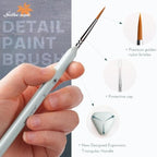 Golden Maple Miniature Paint Brushes Drybrush-18PCS Micro Detail Paint Brush Set, Small Fine Detail Model Brushes for Acrylics, Watercolors & Paint by Number, Figurine - Grayish Green