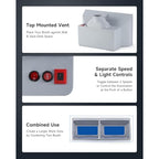 CO-Z Portable Airbrush Spray Booth with LED Lights, Folding Painting Booth with 19cm Turntable, Air Brush Booth with 9m³/min Fans 1.7m Vent for Model and Craft Painting T Shirt & Cake Decoration