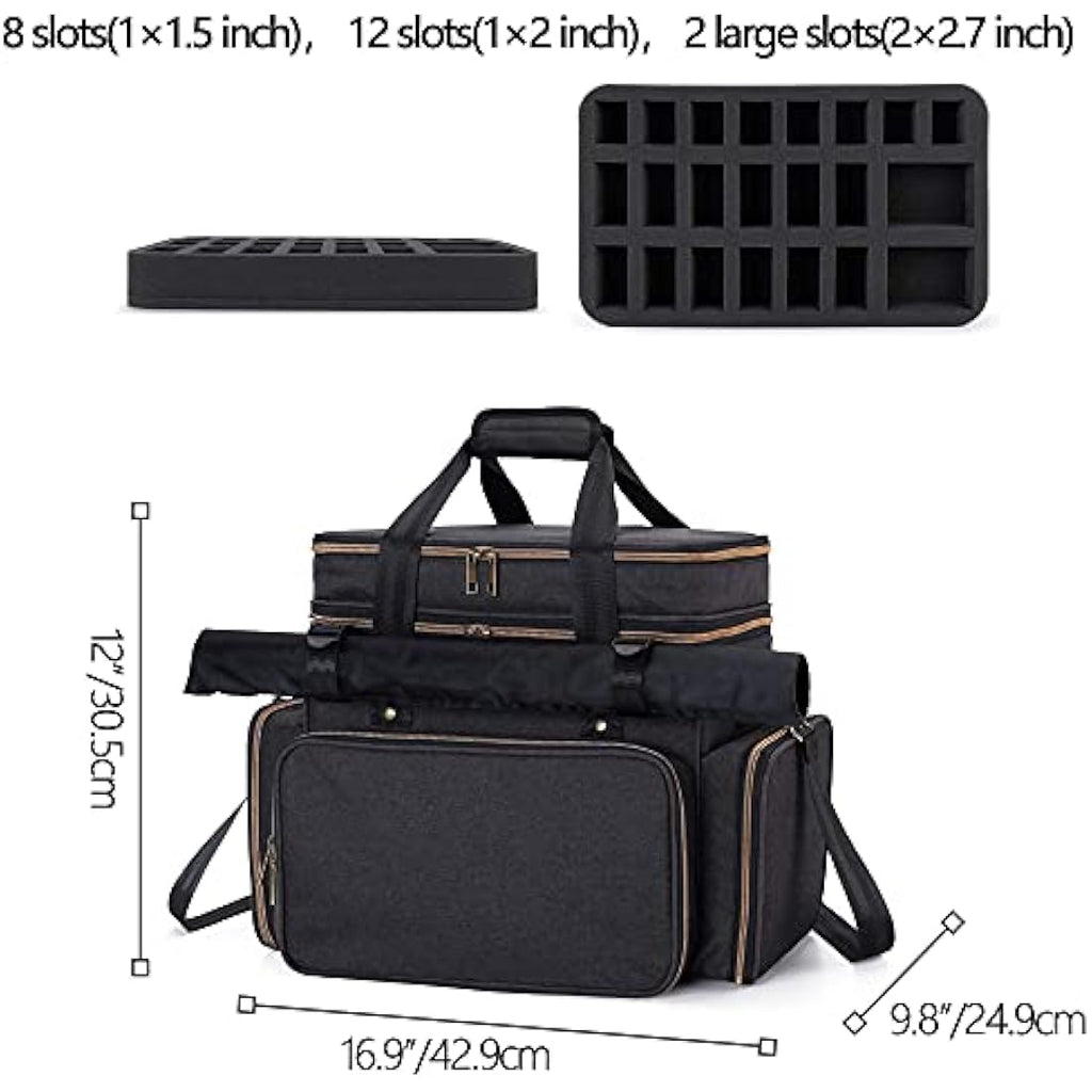 Trunab Tabletop RPG Adventurer's Bag Compatible with Dungeons and Dragons Large DND Bag with Miniatures’ Foam Layer, Battle Mat Storage Bag, Store Handbook, Dice & More - Patented Design