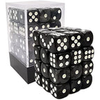 Bescon 12mm 6 Sided Dice 36 in Brick Box, 12mm Six Sided Die (36) Block of Dice, Marble Black