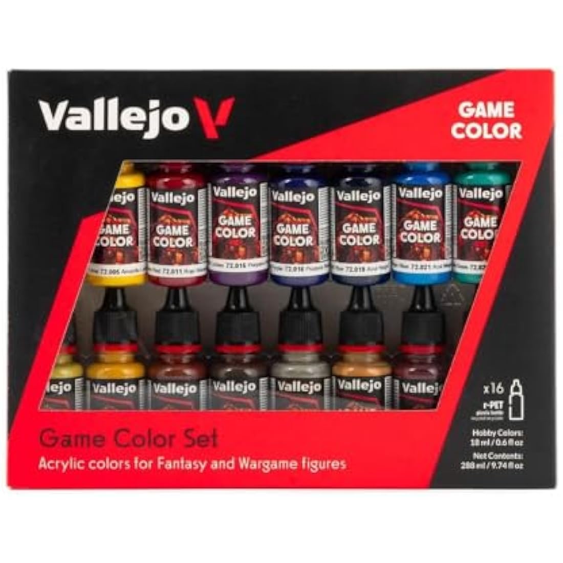 Vallejo Game Color Advanced Acrylic Paint Set - Assorted Colours (Pack of 16)