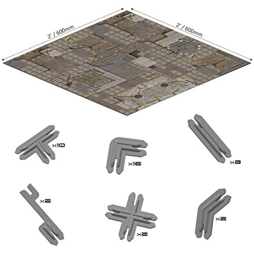 Battle Systems Sci-Fi Terrain 28mm Modular 3D Space Terrain - Perfect Age 14+ for Wargaming and Roleplaying Tabletop Games - Full Colour Printed 3D Multi Level Building Models (Cyberpunk Core Set)
