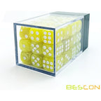 Bescon 12mm 6 Sided Dice 36 in Brick Box, 12mm Six Sided Die (36) Block of Dice, Marble Yellow