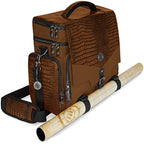 ENHANCE Table Games RPG Adventurer Bag - Dungeons and Dragons Travel Bag for Dungeon Masters with Padded Mini Figure Storage, Dice and Token Pockets, Holds 4-8 Books, Dragon Brown, Messenger Style