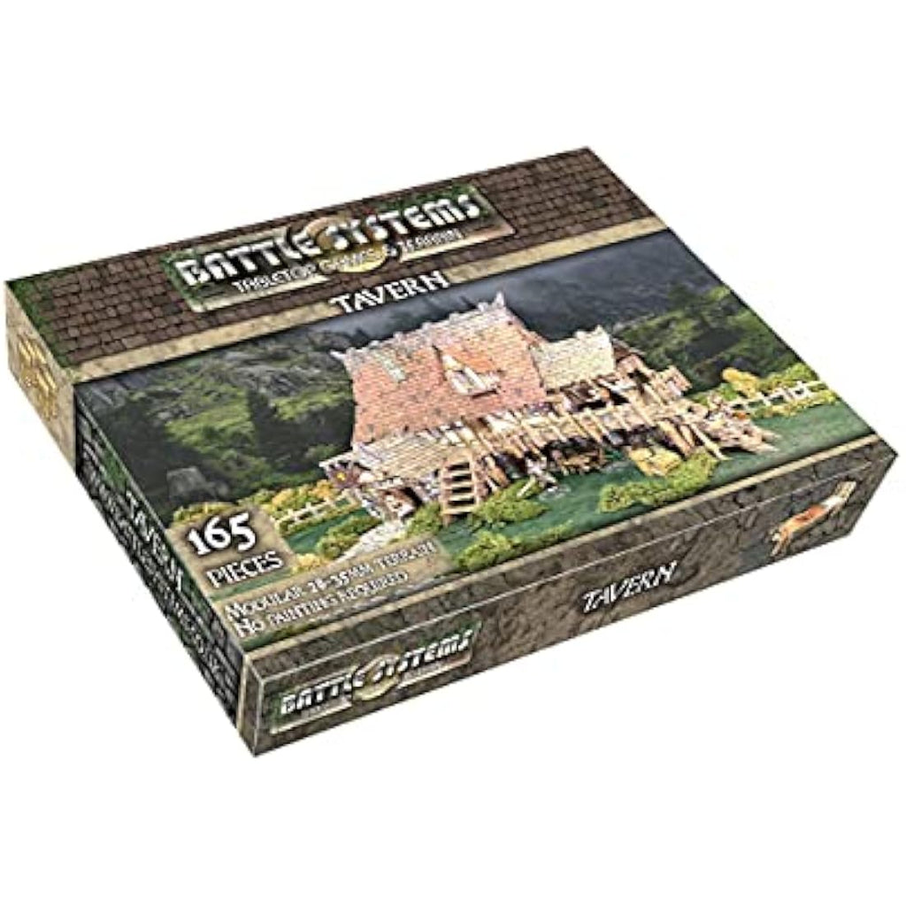 Battle Systems – Modular Fantasy Scenery – Perfect for Roleplaying and Wargames - Multi Level Tabletop Terrain for 28mm Miniatures – Colour Printed Model Diorama – (Tavern)