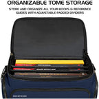 ENHANCE Collector's Edition RPG Adventurer's DND Bag - Dragon Hide Exterior Travel RPG Bag with Tabletop Miniatures Storage Vault, Mat Holder, DND Dice & Token Pockets, Fits 4-8 Books (Dragon Blue)