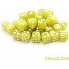 Bescon 12mm 6 Sided Dice 36 in Brick Box, 12mm Six Sided Die (36) Block of Dice, Marble Yellow