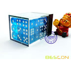 Bescon 12mm 6 Sided Dice 36 in Brick Box, 12mm Six Sided Die (36) Block of Dice, Translucent Lake Blue