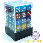 Bescon 12mm D6 Dice 36 in Cube, Assorted Gemini ROCK Colors, 12mm Six Sides Die (36) Block of Dice