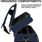 ENHANCE Collector's Edition RPG Adventurer's DND Bag - Dragon Hide Exterior Travel RPG Bag with Tabletop Miniatures Storage Vault, Mat Holder, DND Dice & Token Pockets, Fits 4-8 Books (Dragon Blue)