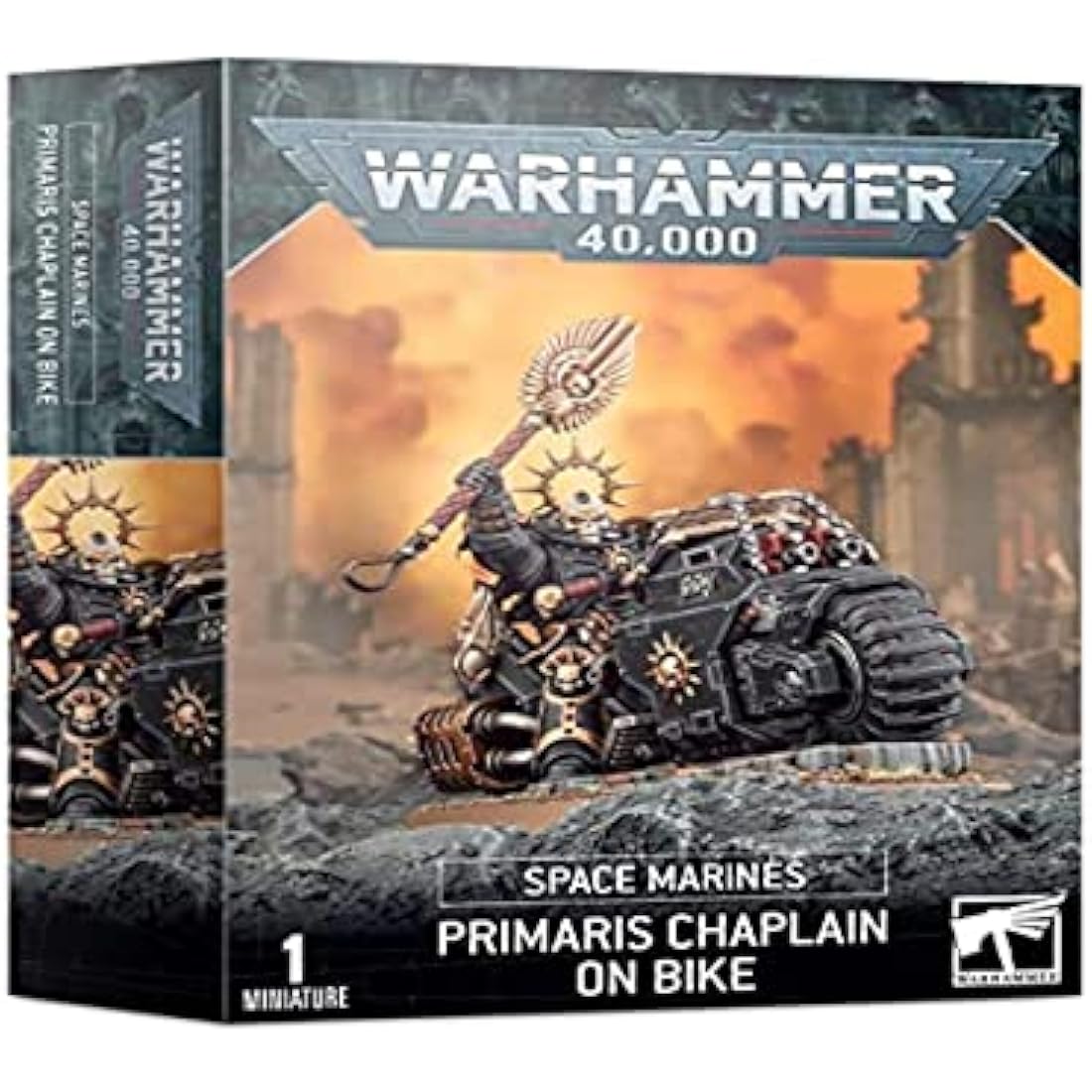 Games Workshop - Warhammer 40,000 - Space Marines Primaris Chaplain On Bike, Black
