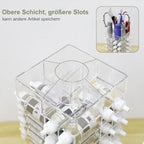 Evemodel 1pc Acrylic 6-Tier Spinning Rack Paint Organizer Storage for Paint Bottle Holder Shelf SN02