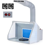 CO-Z Portable Airbrush Spray Booth with LED Lights, Folding Painting Booth with 19cm Turntable, Air Brush Booth with 9m³/min Fans 1.7m Vent for Model and Craft Painting T Shirt & Cake Decoration