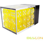 Bescon 12mm 6 Sided Dice 36 in Brick Box, 12mm Six Sided Die (36) Block of Dice, Translucent Yellow with White Pips