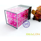 Bescon 12mm 6 Sided Dice 36 in Brick Box, 12mm Six Sided Die (36) Block of Dice, Translucent Pink