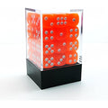 Bescon 12mm 6 Sided Dice 36 in Brick Box, 12mm Six Sided Die (36) Block of Dice, Translucent Orange With White Pips
