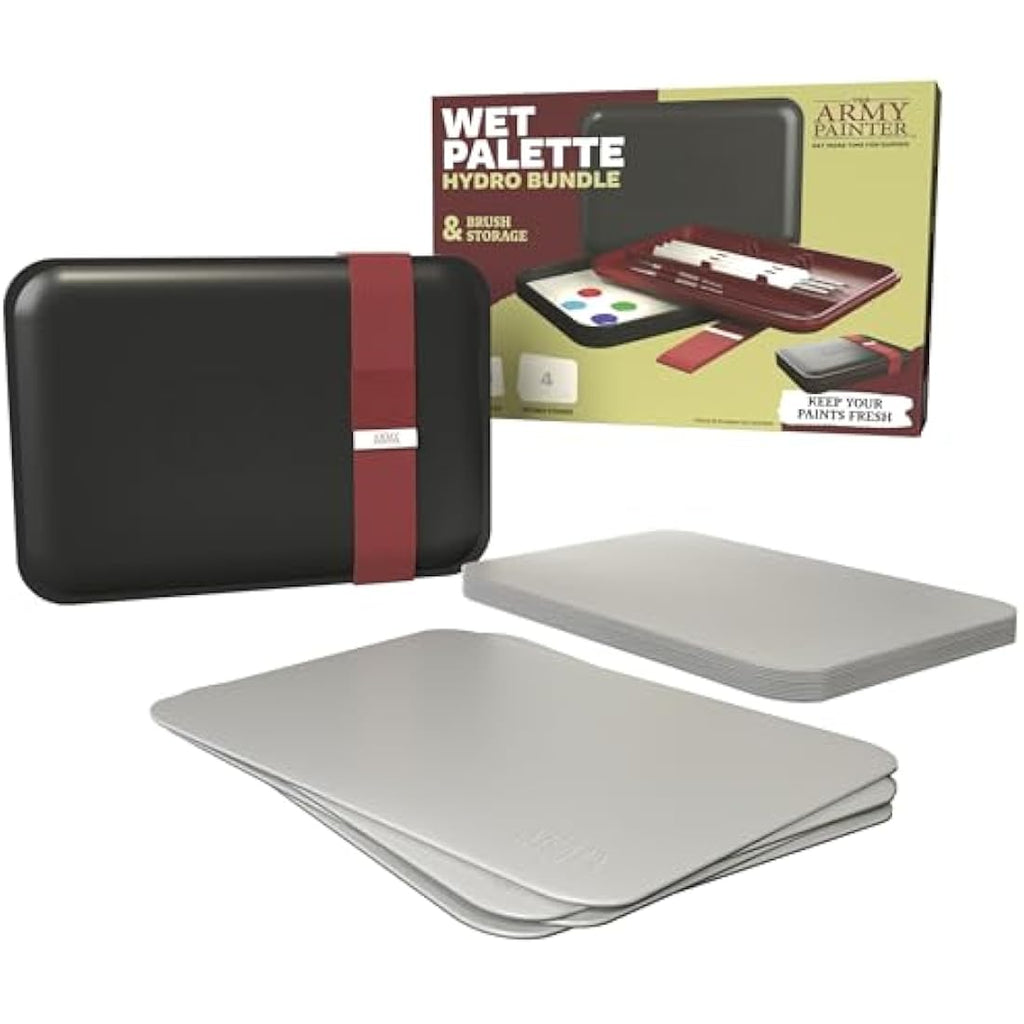 The Army Painter Wet Palette for Acrylic Painting & Hydro Pack Paper Palette Bundle -Premium Wet Palette for Miniatures with 100 Palette Paper Sheets & 4 Wet Palette Sponges -Painting Palette with Lid