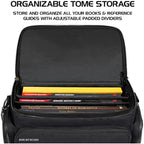 ENHANCE Collector's Edition RPG Adventurer's DND Bag - Dragon Hide Exterior Travel RPG Bag with Tabletop Miniatures Storage Vault, Mat Holder, DND Dice & Token Pockets, Fits 4-8 Books (Dragon Black)