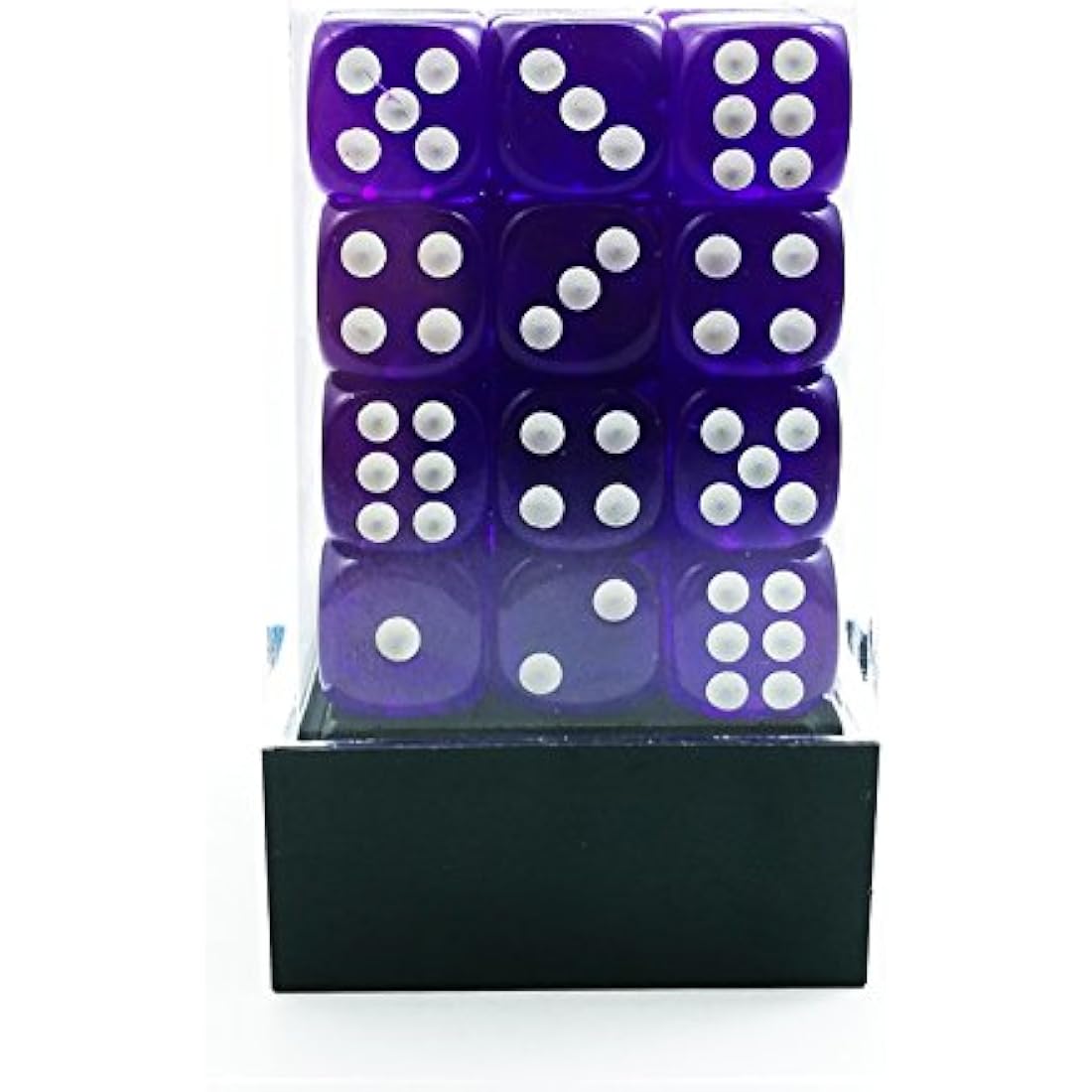 Bescon 12mm 6 Sided Dice 36 in Brick Box,12mm Six Sided Die (36) Block of Dice, Translucent Purple With White Pips