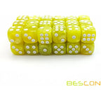 Bescon 12mm 6 Sided Dice 36 in Brick Box, 12mm Six Sided Die (36) Block of Dice, Marble Yellow