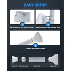 CO-Z Portable Airbrush Spray Booth with LED Lights, Folding Painting Booth with 19cm Turntable, Air Brush Booth with 9m³/min Fans 1.7m Vent for Model and Craft Painting T Shirt & Cake Decoration