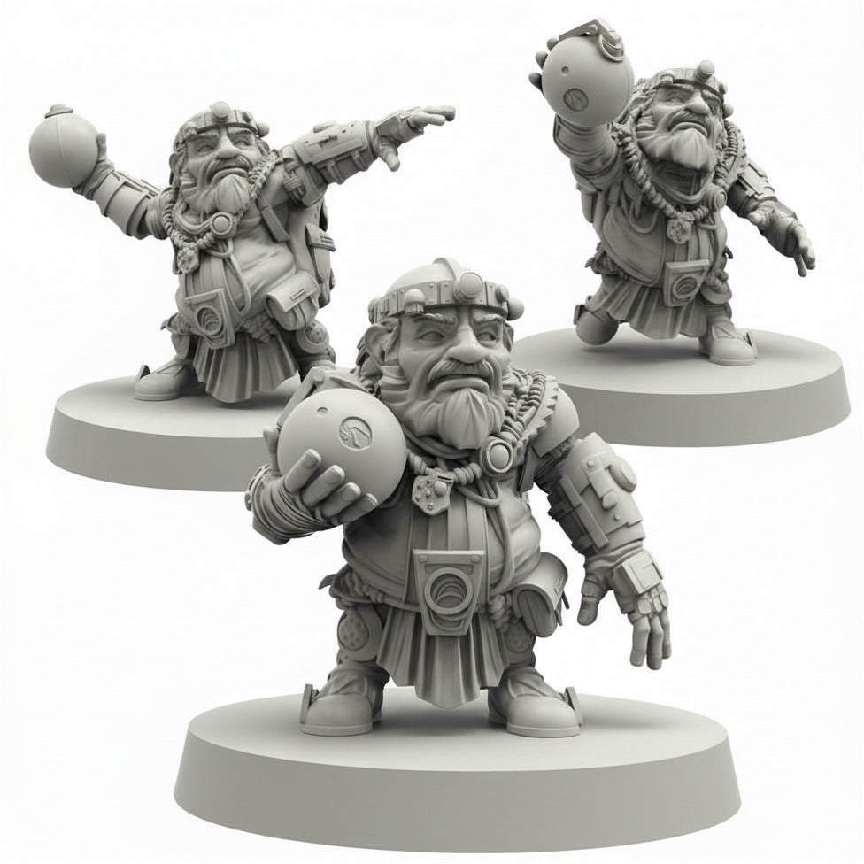 Cyberpunk Dwarf Bombers Papsikels Resin Miniatures