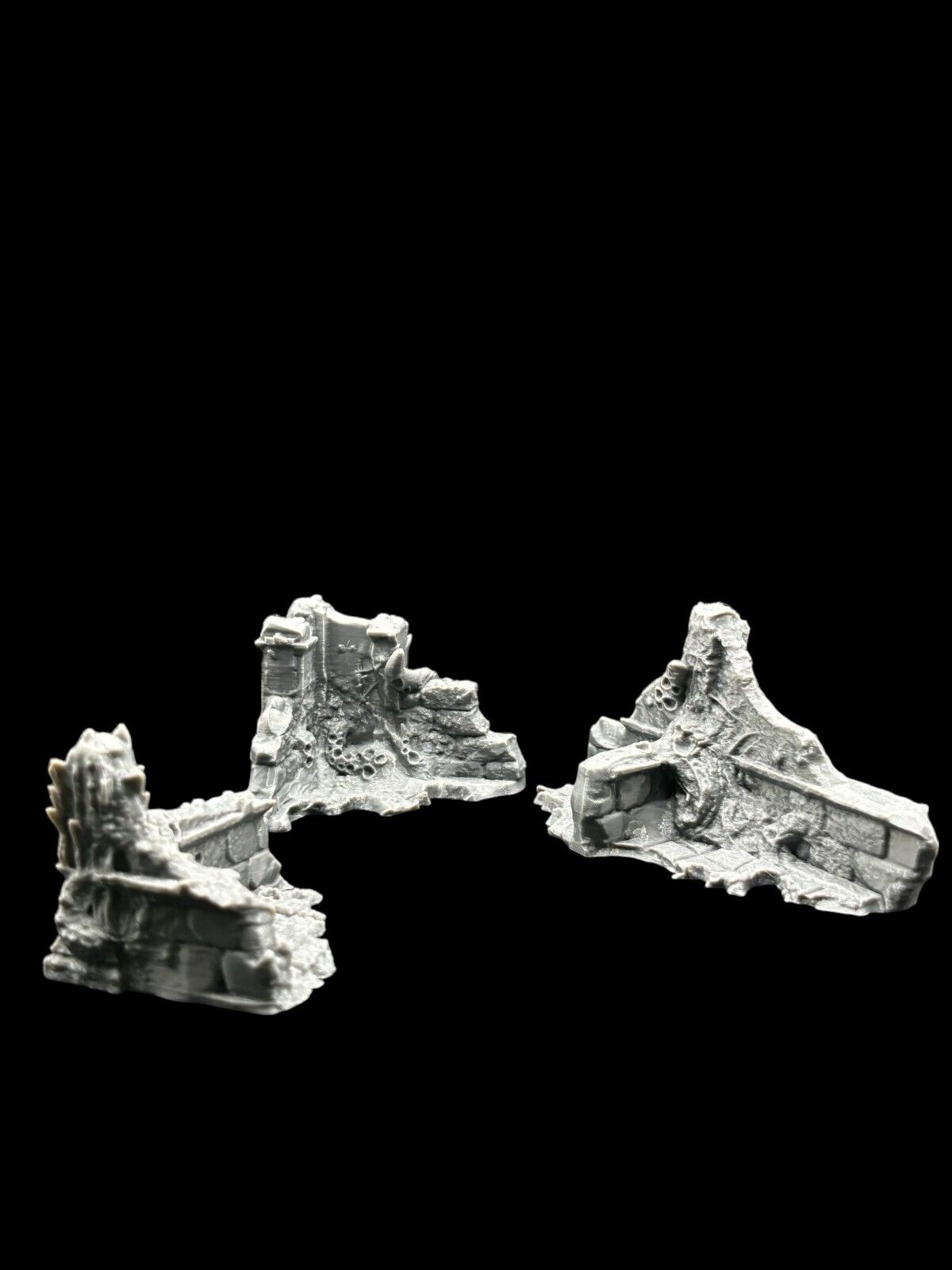 Small Infected Ruins Terrain Sci Fi Tabletop Scenery 3D Printed 3 pcs