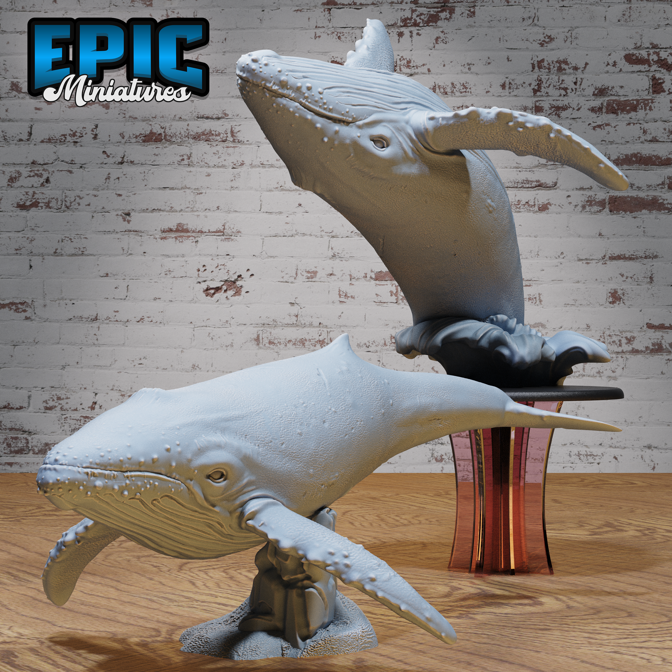 Humpback Whale #4826-#4827 by Epic Miniatures - Mysterious Ocean | DnD Tabletop Miniatures (28mm Scale)