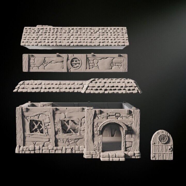Medieval Scenery - Village House 28mm DND/Wargame/RPG Terrain