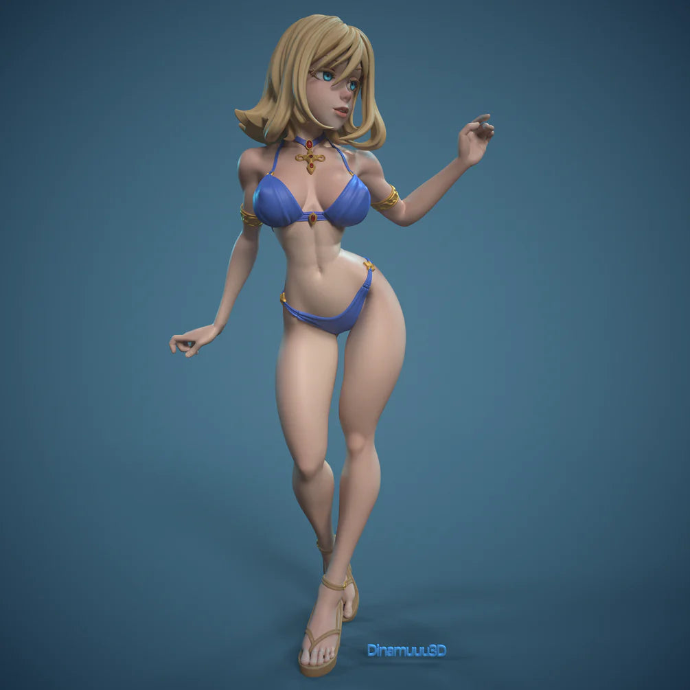 Sword Maiden | Pin-Up Statue Fan Art Miniature Unpainted | Dinamuu3D
