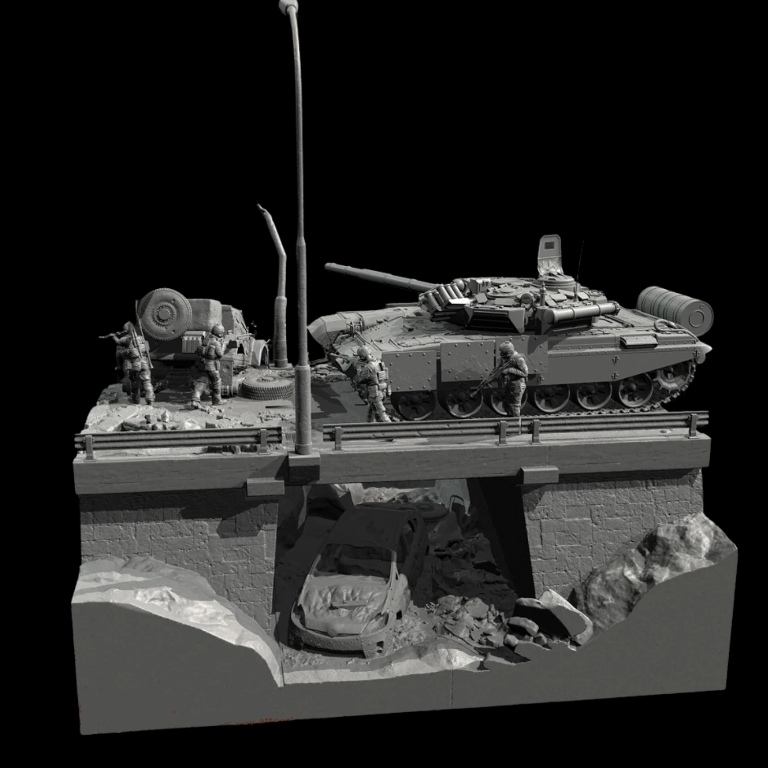 1/35 "The Battle Story of T-80" | Full scene Diorama Set