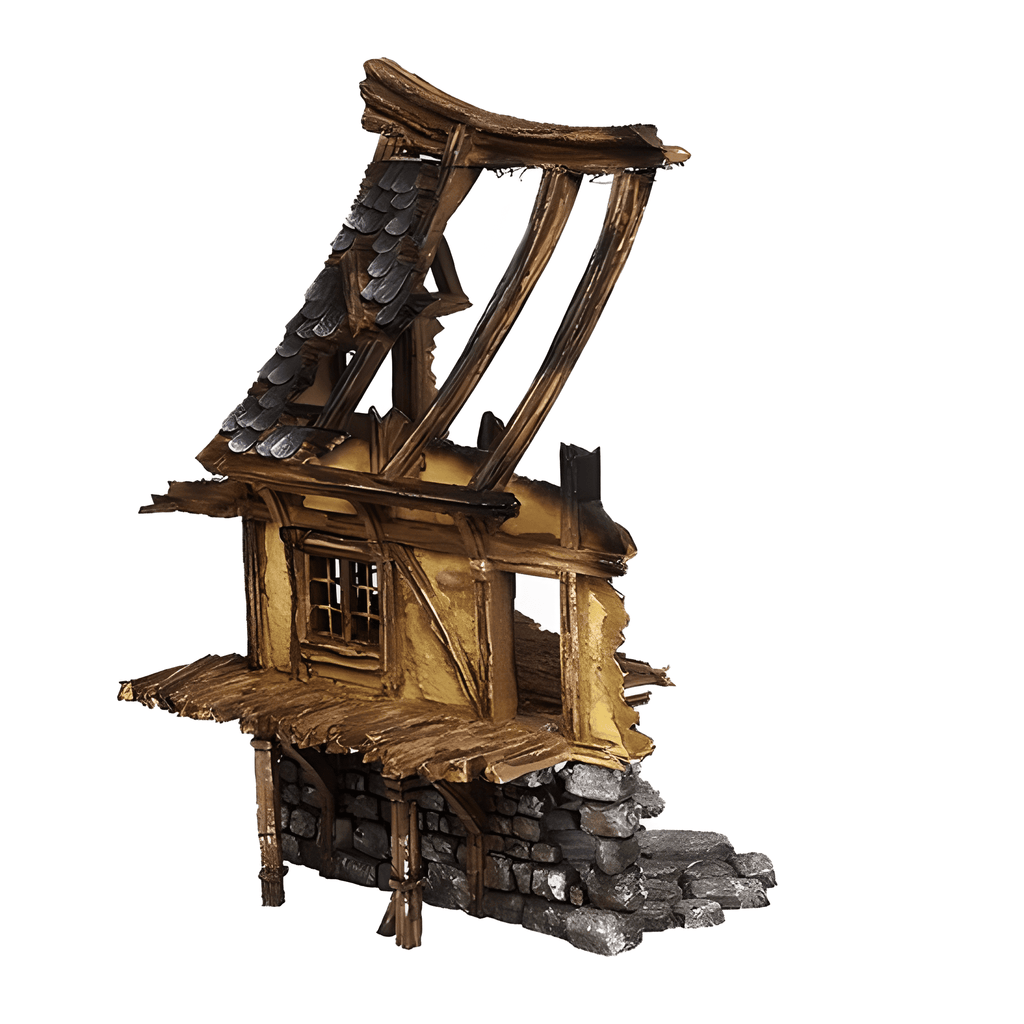 Ruined Medieval House D - 28mm DND/Wargame/RPG Terrain