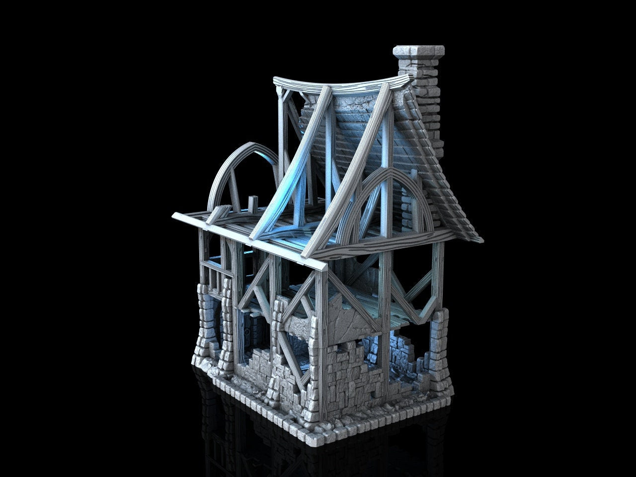 Beetroot House In Ruins - 28mm DND/Wargame/RPG Terrain