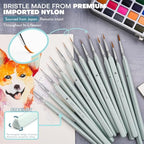 Golden Maple Miniature Paint Brushes Drybrush-18PCS Micro Detail Paint Brush Set, Small Fine Detail Model Brushes for Acrylics, Watercolors & Paint by Number, Figurine - Grayish Green