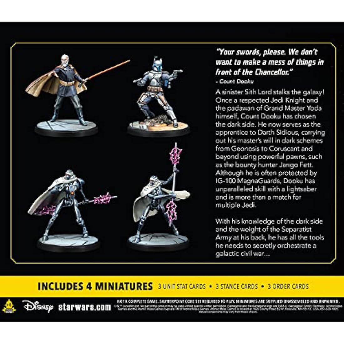 Atomic Mass Games | Star Wars Shatterpoint: Twice the Pride - Count Dooku Squad Pack | Tabletop Miniatures Game | Ages 14+ | 2 Players | 90 Minutes Playing Time