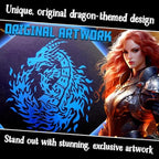 Fantasydice- Fire Dragon - Dice Tray - 20CM Octagon with Lid and Dice Staging Area- Holds 5 Sets of Dice(7 / Standard) For All Tabletop RPGs Like D&D, Call of Cthulhu, Shadowrun. (BLUE)