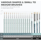 Golden Maple Miniature Paint Brushes Drybrush-18PCS Micro Detail Paint Brush Set, Small Fine Detail Model Brushes for Acrylics, Watercolors & Paint by Number, Figurine - Grayish Green